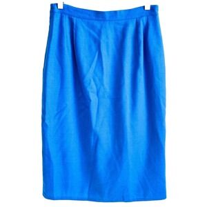 Vintage HARVE BENARD by Benard Holtzman Size 8 Cobalt Blue Wool Pencil Skirt
